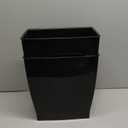 iDesign Small Plastic Bathroom Trash Can, Slim Rectangle Garbage Bin for Bedroom, Office, Dorm, 2-Pack, Black