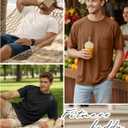 Neer 3 Pack Big and Tall Shirts for Men with Pocket Plus Size Crew Neck Raglan Short Sleeve Summer Casual T Shirts Tee (Cream White, Brown, Black,5X-Large)