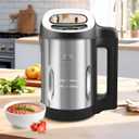 Homtone 1.6L Soup Maker, Stainless Steel Soup Making Machine with Smooth & Chunky Settings, Anti-Dry Burn, Overfill Sensors, Self-Cleaning Mode for Quick Soups, Baby Food (White)