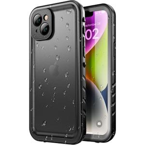 SPORTLINK for iPhone 14 Plus Waterproof Case - Shockproof Dustproof Phone Case with Screen Protector, Full Body Protective Case for iPhone Plus 6.7'' Black