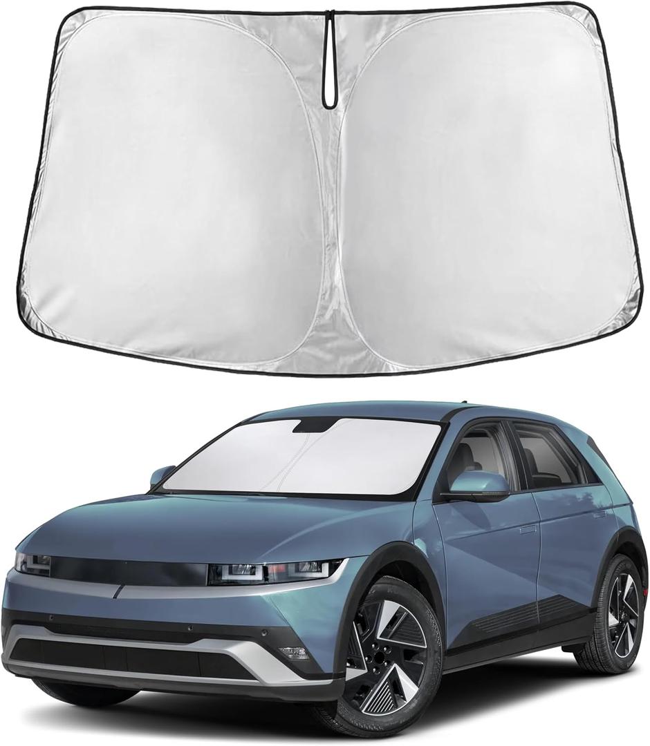 EcoNour Windshield Sunshade Compatible for Hyundai Ioniq5 2022-2024 2025 2026, Sun Visor for Front Windshield & Window Sun Shade Cover, UV Heat Blocker & Protector, Car Accessories