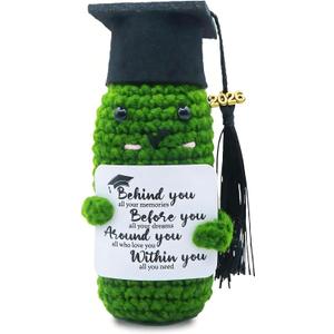 3 x SIHPTO Graduation Gifts Emotional Support Crochet Positive Pickle,Class of 2026 Cute Crochet Animals,Graduation Gifts for Her Girls Him Boys High School College Graduation (2026 Graduation Pickle)