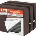 Air Conditioner Covers for Outside to Protect AC and Winter Insulation, Waterproof & Snowproof Window AC Covers for Outside with 3 Layers Insulation 17" W x 13" H x 12" D - Brown