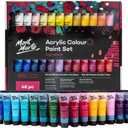Mont Marte Signature Acrylic Paint Set, 48 Colors x 36 ml, Semi-Matte Finish, Suitable for Canvas, Wood, MDF, Leather, Air-dried Clay, Plaster, Cardboard, Paper and Crafts (48 Count (Each 1.22 Fl Oz))