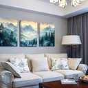 Acocifi Mountain Wall Art for Bathroom Forest Paintings Foggy Picture Nature Framed Wall Art Landscape Scenery Canvas Print Artwork for Living Room Bedroom kitchen Office Home Decor 12"x16"x3