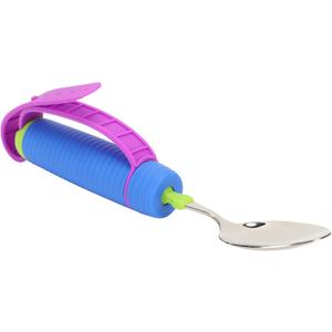 ZJchao Elderly Eating Spoon with 360 Flexible Rotation Head Stainless Steel and Silicone Adaptive Utensil for Seniors Easy Grip Feeding Tool 1 Piece