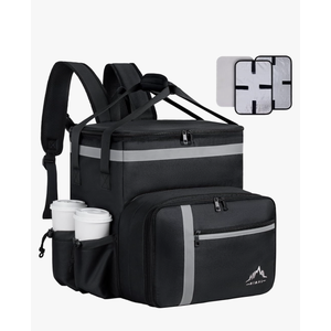GoHimal Food Delivery Backpack, Insulated Food Delivery Bags for Takeout Bike, Large Pizza Takeout Bag for HOT/COLD with 4 Pockets Reflective Perfect for Uber Eats, Camping & Beach