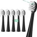 Replacement Brush Heads for WaterPik Sonic-Fusion 2.0 Flossing Toothbrush (SF-03/SF-04) and Sonic-Fusion Flossing Toothbrush (SF-01/SF-02),5 Count Black with Covers