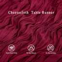 8 Pack Burgundy Cheesecloth Table Runner 17x108 inch Boho Gauze Cheese Cloth Table Runners for Wedding Party Baby Bridal Shower Home Decor