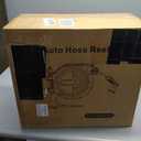 Retractable Garden Hose Reel 100FT x 1/2 in, Wall Mount Water Hose Reel for Outside with Auto Rewind, Tangle-Free Guide, 180 Swivel Bracket, Lock at Any Length, High-Pressure Flow, 10-Pattern Nozzle