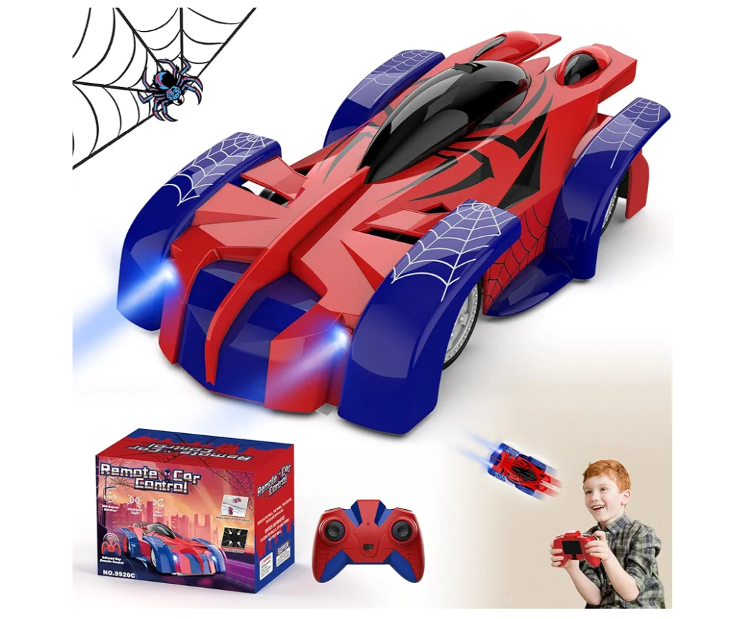 FirYawee Wall Climbing Remote Control Car, 360° Rotating RC Stunt Car with Headlight, Rechargeable RC Cars Toys for 3 4 5 6 7 812 Year Old Boys Girls Kids