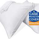 Precoco White Pillow Cases Queen Size Set of 4 | 100% Cotton Pillowcases with Zipper Hidden | Premium Cooling Decorative Pillow Covers with 600 Thread Count, Soft & Smooth, 20x30 inches