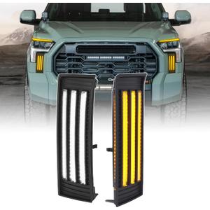 LED Daytime Running Lights For 2022 2023 2024 2025 toyota Tundra Fog Lights CrewMax SR SR5 Limited DRL Assemblies Replacement black lens (DRL1)