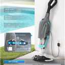 Cordless Handheld Pool Vacuum, Pool Vacuum for Above Ground Pool with Telescopic Pole and Leaf-Scooping Net, Rechargeable Pool Cleaner 18.5 Gal/Min Suction, 80 Min Runtime, Dual-Filter Cleaning System