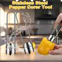 Red Bell Pepper Seed Corer, 2Pcs Stainless Steel Fruit and Vegetable Corers Tool, Multifunctional Vegetables Fruit Corer Kitchen Gadget for Apple, Pear, Tomato