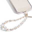 Case-Mate Phone Charm with Beaded Pearls and Crystals - Detachable Anti Theft Strap - Hands-Free iPhone Wrist Strap for Women - Phone Chain Wristlet for Galaxy, Pixel and More - Crystal Pearl