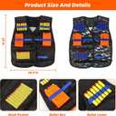 Kids Tactical Vest Kit for Nerf Guns Series with Refill Darts,Dart Pouch, Reload Clips, Tactical Mask, Wrist Band and Protective Glasses,Nerf Vest Toys for 4 5 6 7 8 9 10 11 12 Year Boys(2 Pack)