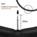 700x38c/700x40c Bike Tube FV48mm Presta Valve 2 Pack Road Bicycle Inner Tubes with 2 Tire Levers Premium Butyl Rubber Gravel Bike Tubes