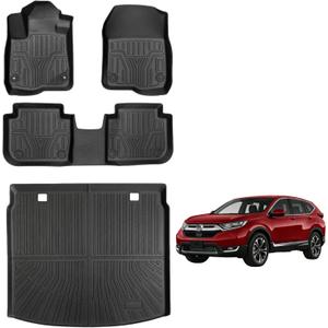AutoPals Floor Mats Compatible with Honda CRV 2026 2025 2024 2023 (Include Hybrid), Cargo Mat All Weather TPE Trunk Mat Cargo Liner (Upper Position) for CR-V Accessories (Floor Mats+ Trunk Mat)
