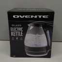 OVENTE Electric Kettle, 1.5L Borosilicate Glass Countertop Water Heater and Boiler for Coffee or Tea, BPA-Free, Auto Shut-Off, Boil-Dry Protection, Removable and Washable Spout Filter, Black KG83B (1.6 Quarts)