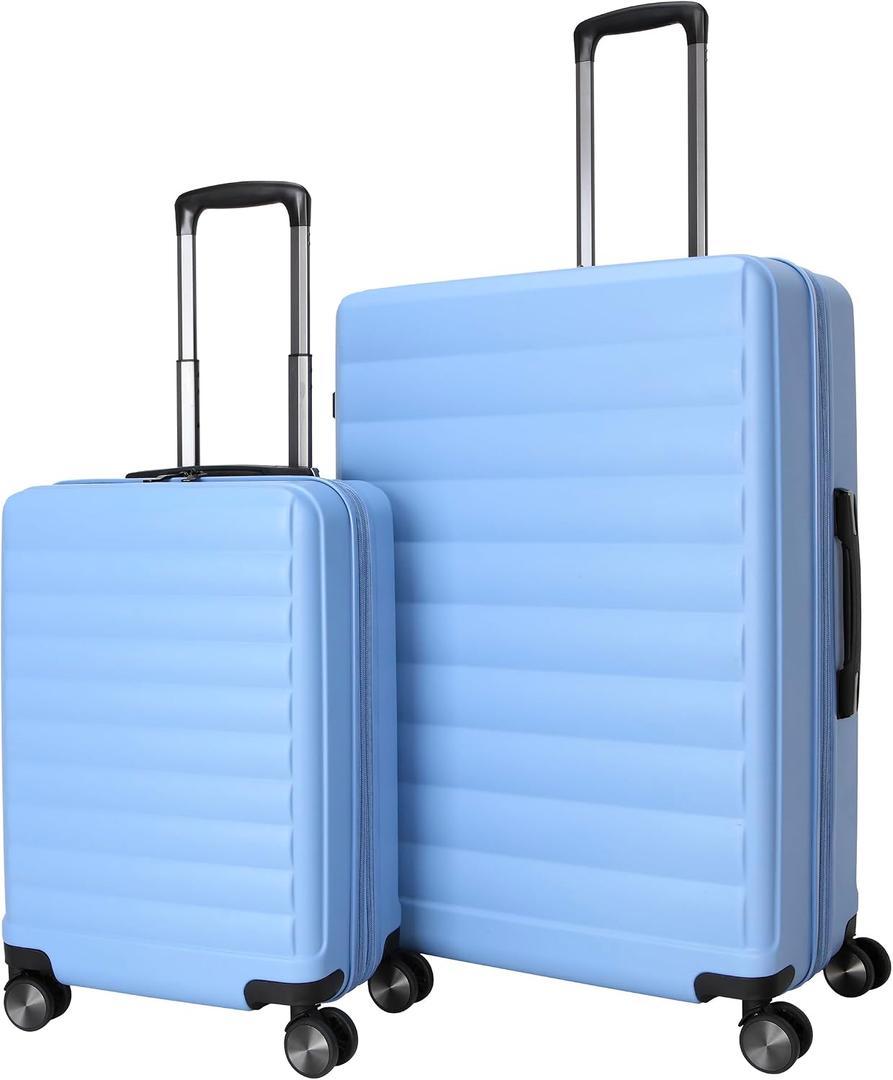 TRIPS EON 2-Piece Hardside 8-Wheel Spinner Luggage Set: 20" Carry-On & 28" Checked Suitcase Size Luggage, Ashleigh Blue