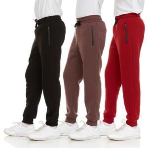PURE CHAMP 3Pk Boys Sweatpants Fleece Athletic Workout Kids Clothes Boys Joggers with Zipper Pocket and Drawstring Size 4-20 (Medium)