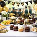 5 x 42pcs Graduation Cupcake Toppers Class of 2026 Paper Cupcake Picks Grad Cap Diploma Picks for Dessert Food Pizza Decorations (glod)