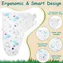 Ramede 6-Pack Preemie Baby Swaddle Blankets with Hats, Breathable 100% Cotton Baby Swaddles, Suitable for Preemie Babies and Newborns, Soft Cotton, Adjustable(Whale,Blue and Green)