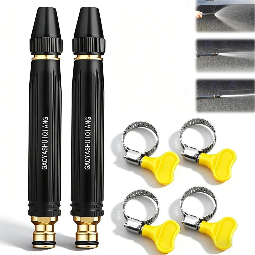 2027 New Home High-Pressure Car Wash Water Gun with High Pressure Hose Nozzle, Portable Multifunctional Adjustable Spray Patterns, Durable Metal Material for Garden & Car Washes(2Pack)