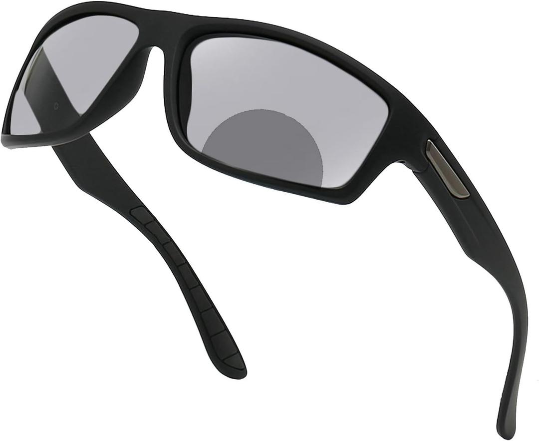 Sports Transition Readers Sunglasses Wrap Around Readers Photochromic Bifocal Reading Glasses For Men and Women (black, 1.75, x)