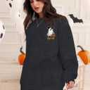 BANGELY Halloween Sweatshirt Women Oversized Cute Spooky Ghost Graphic Shirt Halloween Sweater Fall Long Sleeve Pullover Top (Black, XL)