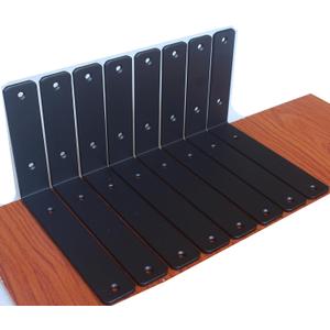 8 Pack - L 8" x H 6" x W1.5, 5mm Thick Black L Shelf Bracket, Iron Shelf Brackets, Metal Shelf Bracket, Industrial Shelf Bracket, Floating Shelf Bracket, Shelf Supports with Screws