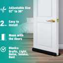 MAXTID Under Door Draft Blocker Black Door Draft Stopper 38" Noise Reducer Breeze Light Cold Air Guard Sound Proof Door Sweep 32" 36" 38" Weather Stripping Door Bottom Seal Insulation Strip Gap Filler