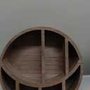 Wooden Crescent Moon Shelf Wall Decor - Decorative Boho Home Hanging Display Shelf for Bedroom, Dorm, Nursery - Easy Mount Storage for Crystals and Essential Oils - 14 x 14 x 3.5 (Brown)