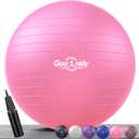 Soft Exercise Ball, Anti-Burst Pilates Yoga Ball Chair Supports 2200lb, Workout Equipment w/ Pump for Women Pregnancy, Medicine, Birthing, Physical Therapy, Stability, Excersing, Birth, Swiss, Fitness (L(58-65cm), Pink)