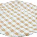 Milisten Waterproof Plaid Tablecloth for Outdoor Round Tables Sturdy Dirtproof Fitted Cover for Picnics Camping and BBQs