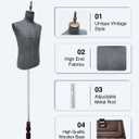 Male Dress Form, Male Mannequin Troso Body with Wooden Stand, Adjustable Height Clothing Manikin for Display and Sewing
