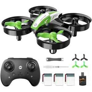 Holy Stone Mini Drone for Kids and Beginners, Indoor Outdoor Quadcopter Plane for Boys Girls with Auto Hover, 3D Flips, 3 Batteries, Headless Mode, Great Gift Toy for Boys and Girls, HS210 Green