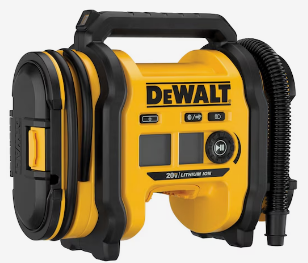 DEWALT Tire Inflator Portable Air Compressor 20V MAX, Air Pump with Automatic Shut Off, LED Light, Tool Only (DCC020IB)