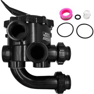 SP0715XR50 Control Valve Compatible with Hayward Pro Series Vari-Flo，Replacement for DE Filter Multi-port Valve 2-Inch（Black）