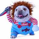 Pet Deadly Doll Dog Costumes, Funny Pets Cosplay Costume Halloween Dog Clothes Party Costume for Small Medium Large Dogs