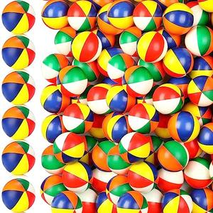 Jexine 150 Pcs Mini Beach Stress Balls Bulk 2.5 inches Small Beach Balls Mini Rainbow Squeeze Toys for Party Favors Girls Boys Summer Birthday Hawaiian Games Water Supplies(Dark Color)