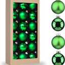 Amooca Christmas Glass Balls Decoration Festival Party Home Decors Holiday Xmas Tree Hanging Ornaments Set 18pc 1.8in Green