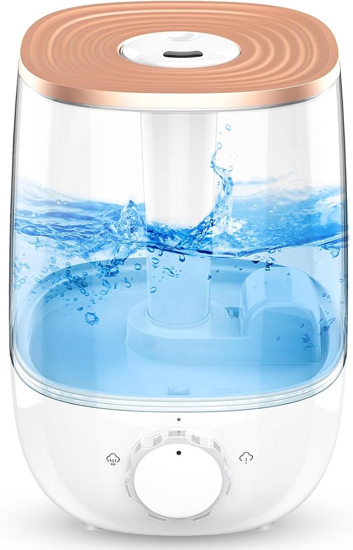 HLS 3.5L Cool Mist Humidifiers for Home Women,Top Fill Ultrasonic Air Humidifier for Bedroom 23dB Quiet Waterless Auto-Off,41 Hours Air Vaporizer Humidifier with 2 Mist Model for Office Large room
