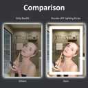 Amorho LED Bathroom Mirror 36"x 36" with Front and Backlight, Stepless Dimmable Wall Mirrors with Anti-Fog, Shatter-Proof, Memory, 3 Colors, Double LED Vanity Mirror