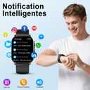 Smart Watch for Men, 2.01" AMOLED Curved Display Fitness Tracker with Answer/Make Calls, 100+ Sport Modes, Fitness Watch with 24/7 Heart Rate/Sleep Monitor/Pedometer, IP68 Waterproof, for Android iOS