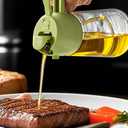 Oil Sprayer for Cooking 2 in 1, 470ml/16oz, Oil Spray & Dispenser Glass Bottle, Food-grade material for Kitchen, Salad Dressing, Frying, Air Fryer & BBQ (Green)