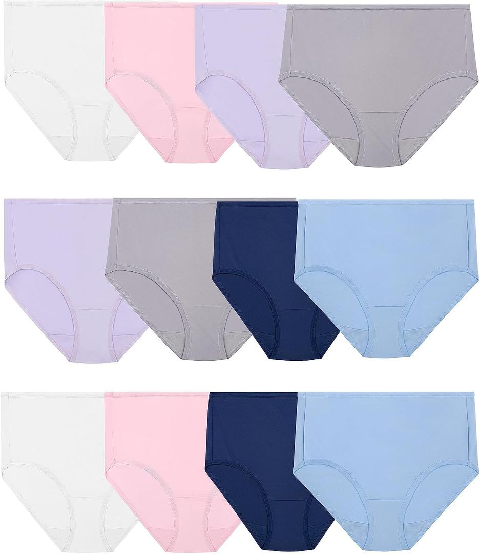 Fruit of the Loom Women's Lightweight Microfiber Underwear, Smooth Under Clothes Size 6