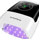 132W UV LED Nail Lamp,Rechargeable UV Light for Gel Nails with 4 Timers & LCD Screen,Prefsssional LED Nail Lamp Nail Dryer Fast Curing for Salon & Home Use