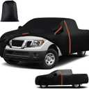 Truck Cover for Nissan Frontier Crew Cab 5' (2004-2025) & King Cab 6'1" (2004-2021) Short Bed Car Cover Waterproof All Weather, Full Exterior Cover Rain Wind and UV Protection with Door Zipper (L)